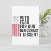Met angst voor onze democratie ben ik een andere A Feestdagenkaart (Staand voorkant)