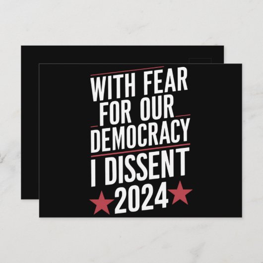 Met angst voor onze democratie ben ik het niet een briefkaart (Voorkant / Achterkant)