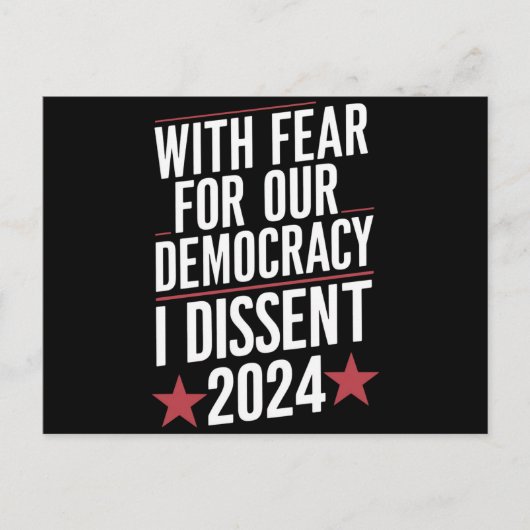 Met angst voor onze democratie ben ik het niet een briefkaart (Voorkant)