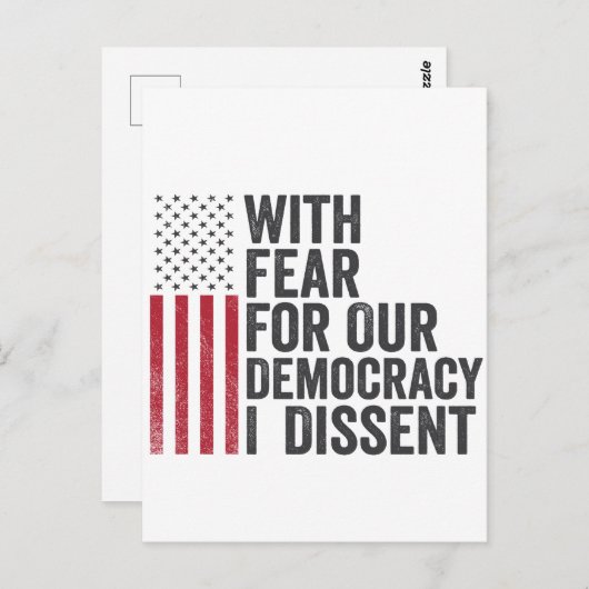 Met angst voor onze democratie ben ik het oneens A Briefkaart (Voorkant / Achterkant)