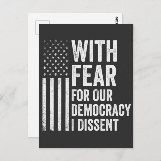 Met Angst Voor Onze Democratie Ben Ik Het Oneens A Briefkaart (Voorkant / Achterkant)