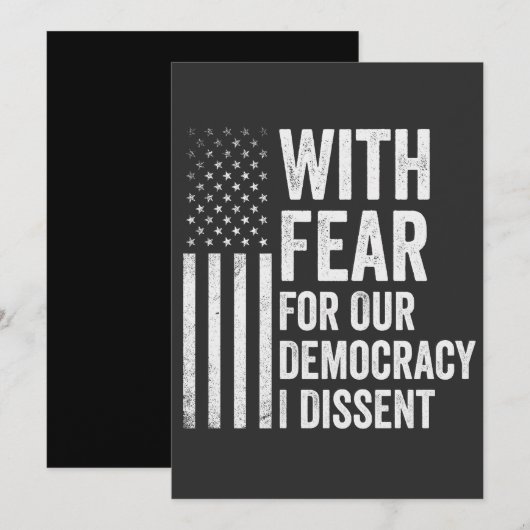 Met angst voor onze democratie ben ik het oneens A Kaart (Voorkant / Achterkant)