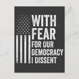 Met Angst Voor Onze Democratie Ik Dissent Amerikaa Briefkaart