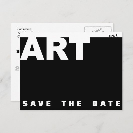 Met Art aanpasbare verjaardag Sla de datum op Aankondigingskaart (Voorkant / Achterkant)