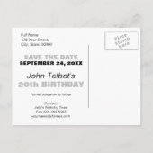 Met Art aanpasbare verjaardag Sla de datum op Aankondigingskaart (Achterkant)