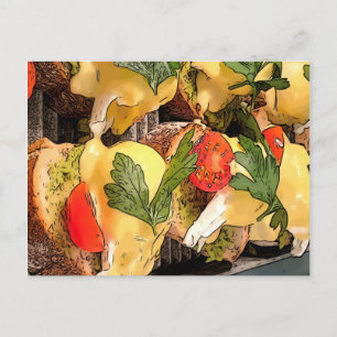 Met Avocado op Toast gepoakte eieren Briefkaart