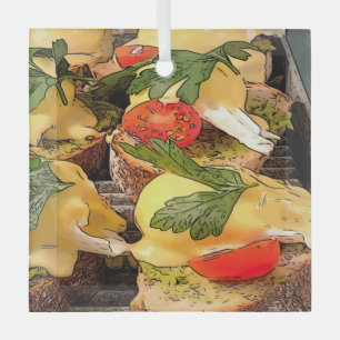 Met Avocado op Toast gepoakte eieren Glas Ornament
