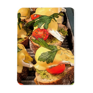 Met Avocado op Toast gepoakte eieren Magneet