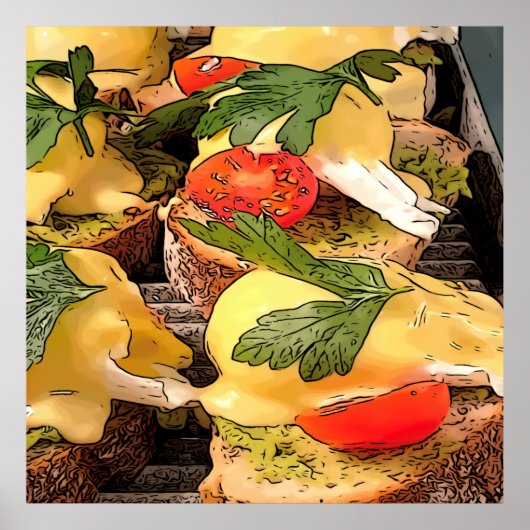 Met Avocado op Toast gepoakte eieren Poster (Voorkant)