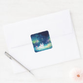 met axolotl betoverde vijver vierkante sticker (Envelop)