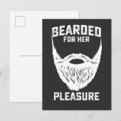 Met baard voor haar plezier humoristische baardige uitnodiging briefkaart (Voorkant / Achterkant)