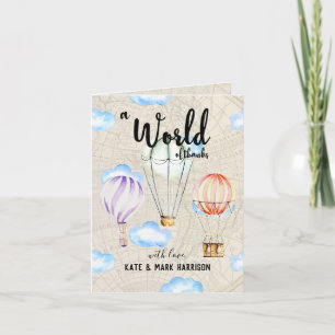 Met Baby shower reizen  Opmerking Bedankkaart