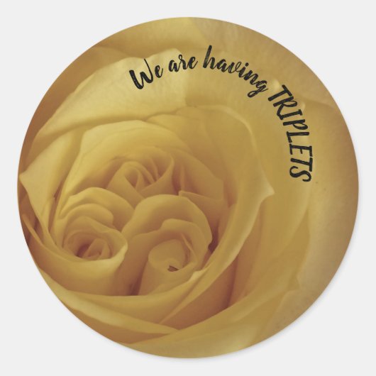 met Baby van Triplets Yellow Rose Ronde Sticker (Voorkant)