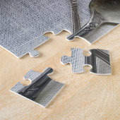 Met bananen en koekjes vervaardigde panden legpuzzel (Zijkant)