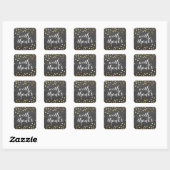 MET BEDANKT SEAL modern gouden confetti krijtbord Vierkante Sticker (Vel)