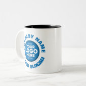  met bedrijfsnaam en -Logo Tweekleurige Koffiemok (Voorkant links)