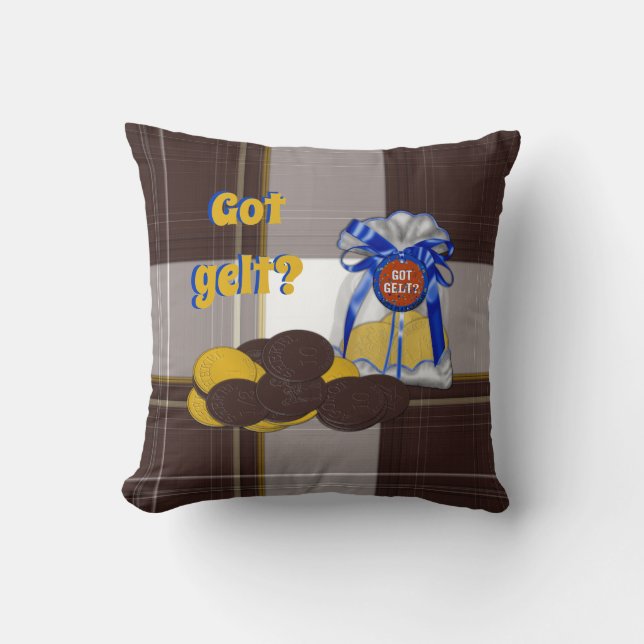 Met behulp van "got-Gelt-Chocolate-Coin-Grouping" Kussen (Voorkant)