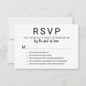 Met Bells op Funny Black en White Wedding RSVP Kaartje (Voorkant)