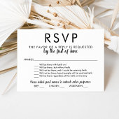 Met Bells op Funny Black en White Wedding RSVP Kaartje