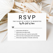 Met Bells op Funny Black en White Wedding RSVP Kaartje