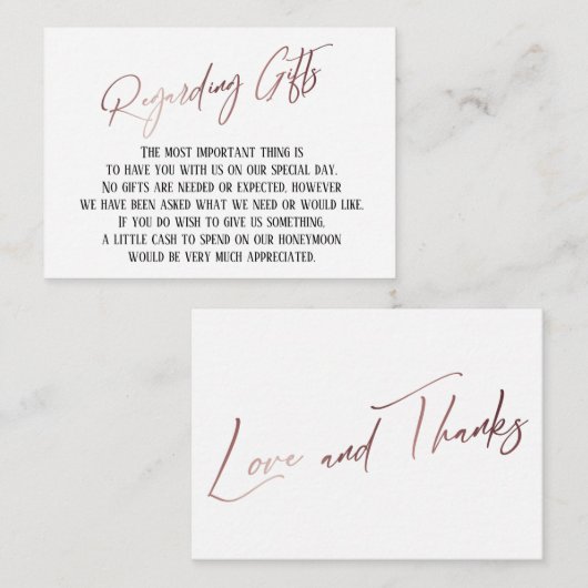 Met betrekking tot het schrijven van cadeautjes me informatiekaartje (Voorkant / Achterkant)