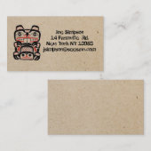 met bever gestampt visitekaartje met een blokstemp (Voorkant / Achterkant)