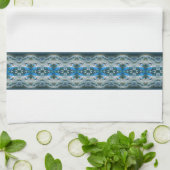 Met blauw en grijs gevlekt theedoek (Gevouwen)