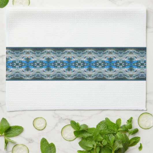 Met blauw en grijs gevlekt theedoek (Gevouwen)