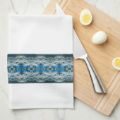 Met blauw en grijs gevlekt theedoek (Quarter Fold)