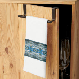 Met blauw en grijs gevlekt theedoek