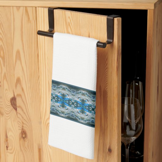 Met blauw en grijs gevlekt theedoek (Derde Gevouwen)