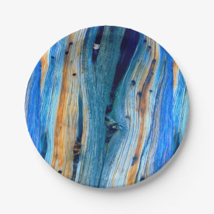 met blauw geweven schuur papieren bordje