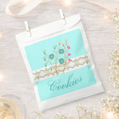 Met blauwe en roze bloemen bedankzakje (Geknipt)