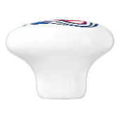 Met blauwe haarlok / deurknop keramische knop (Zijkant)