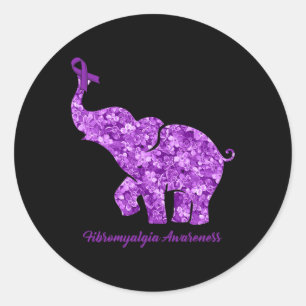 Met Bloem Fibromyalgie Bewustzijnslint Ronde Sticker