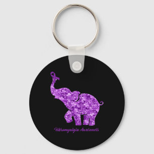 Met Bloem Fibromyalgie Bewustzijnslint Sleutelhanger