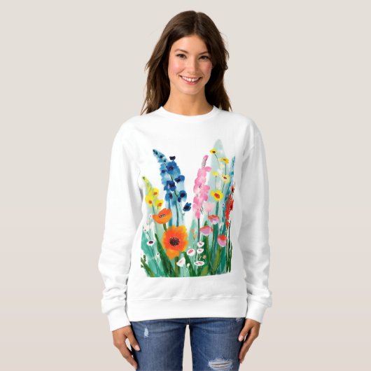 met bloemen pattereerde kleding trui (Voorkant volledig)