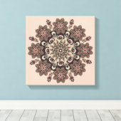 met bloemmandala omwikkeld canvas afdruk (Insitu (Houten vloer))