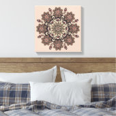 met bloemmandala omwikkeld canvas afdruk (Insitu (Slaapkamer))