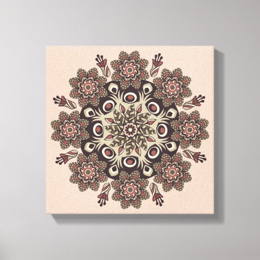 met bloemmandala omwikkeld canvas afdruk (Voorkant)