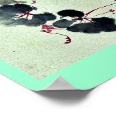 Met bloesems Ukiyo-e. Poster (Hoek)