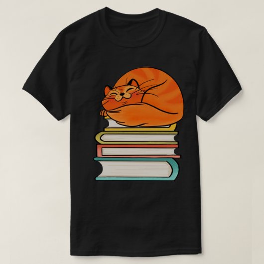 Met boeken en katten is het leven zoet t-shirt (Design voorkant)