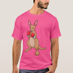 Met bokshandschoenen in boksring Cartoon Kangaroo T-shirt