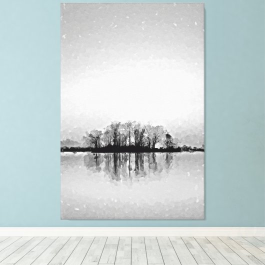 met bomen begroeid eiland canvas afdruk (Insitu (Houten vloer))