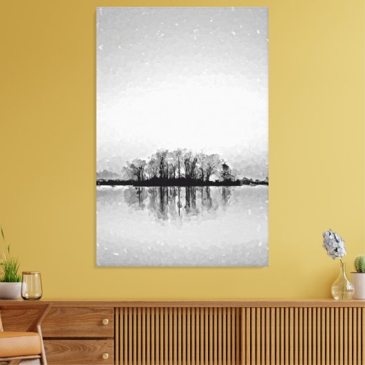 met bomen begroeid eiland canvas afdruk (Insitu (Woonkamer))