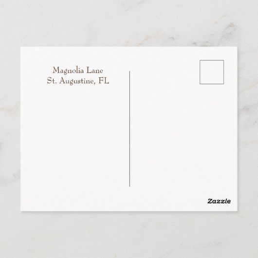 met bomen bekleed briefkaart (Achterkant)