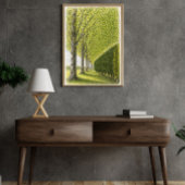 Met bomen omzoomd pad | Botanische landschapskunst Poster