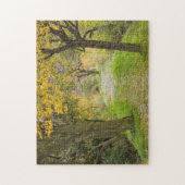 Met bomen omzoomd pad in de herfst legpuzzel (Verticaal)