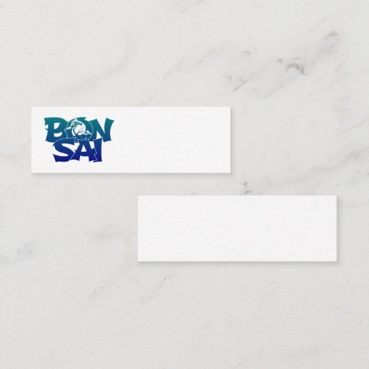 Met 'BONSAI' in bonsai tree Mini Business Mini Visitekaartje (Voorkant / Achterkant)