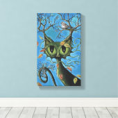 Met boomkat omwikkeld canvas afdruk (Insitu (Houten vloer))